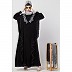 Designer frilled abaya- Black-Grey